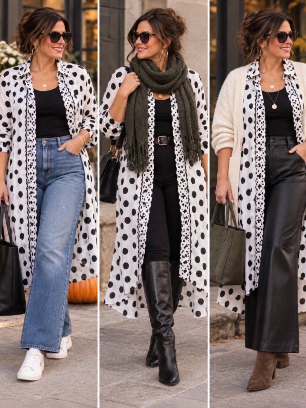 Step In Style 2X Black White Polka Dot Cotton Tunic Dress Artsy Eclectic